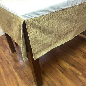 Faux Burlap Jute Twin Daybed Skirt Tan 14" Drop Split Corners Winterthur Museum